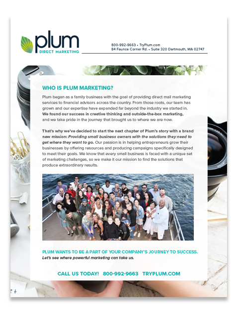 marketing agency flyer who-is-plum
